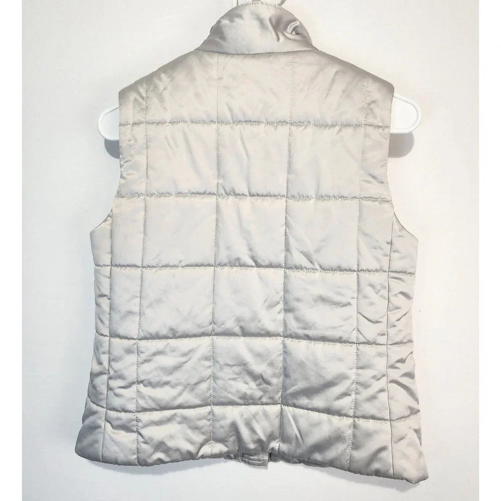 Lauren Ralph Lauren Women's Elegant Cozy Puffer Vest Metallic Silver Size S